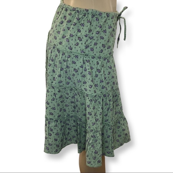 At Last Floral Ruffle Waist Tie Skirt - Picture 2 of 4